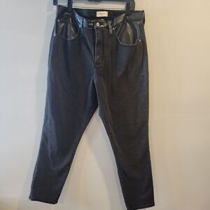 Abercrombie Fitch Super Skinny Ankle High Rise Womens 32/14R Black Faux Leather